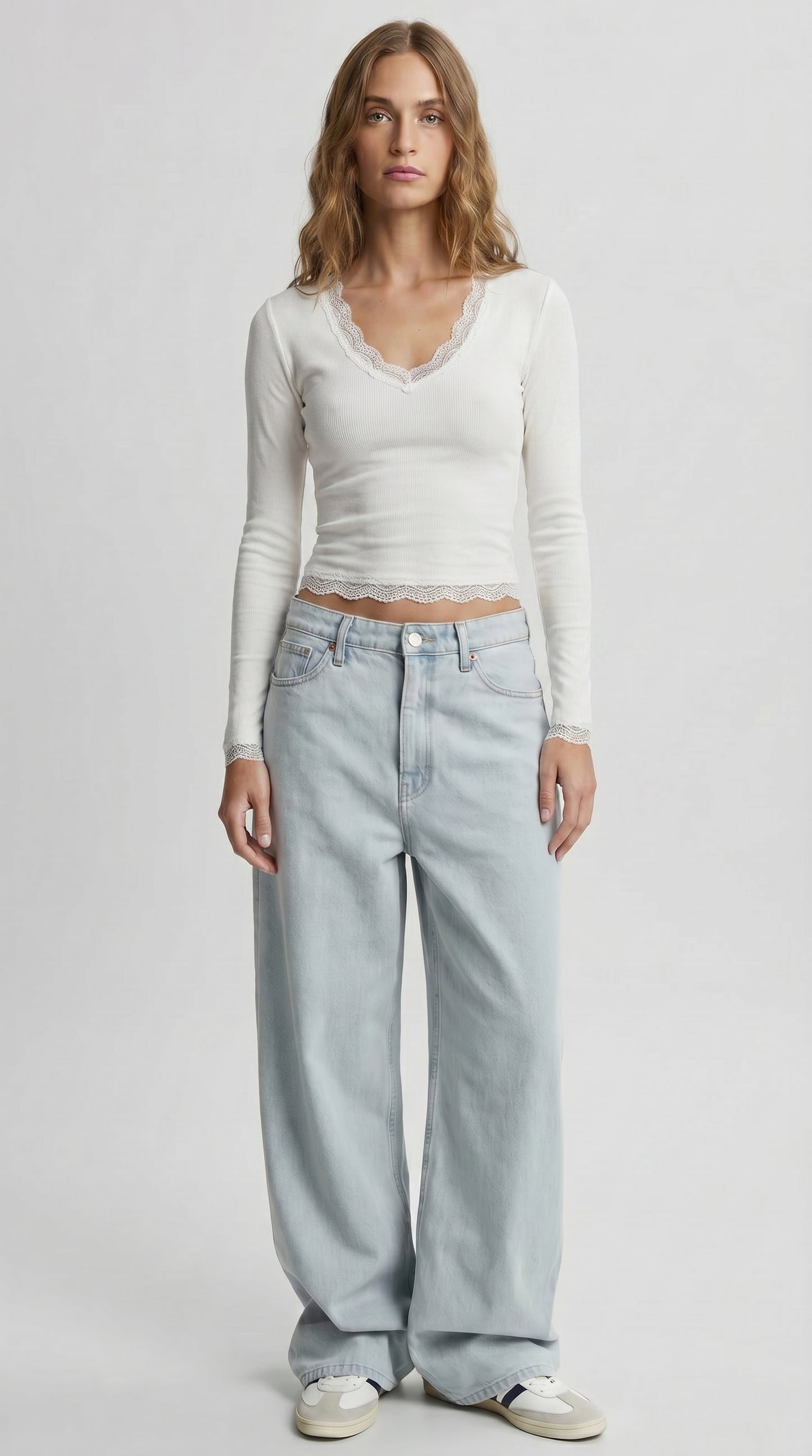 V Neck Lace Top