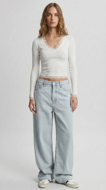V Neck Lace Top